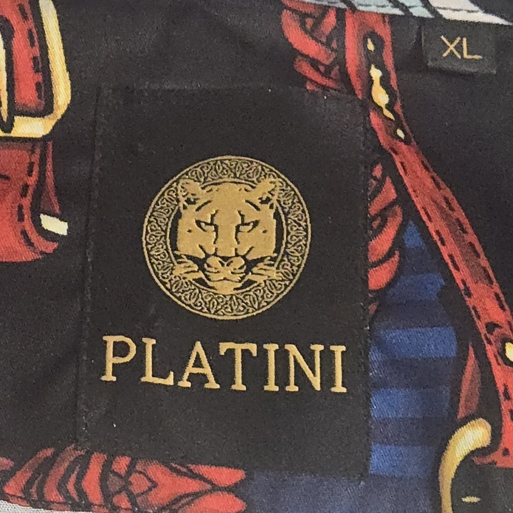 Platini Men's Bold Chain Pattern Casual Shirt - Picture 2 of 9